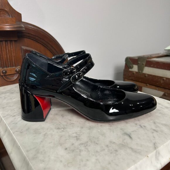 Christian Louboutin Shoes - Christian Louboutin Miss Jane 55 Black Patent Mary Janes